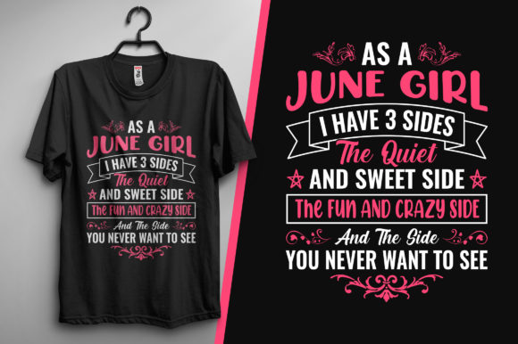June Girl 3 Sides: Graphics & Print Templates