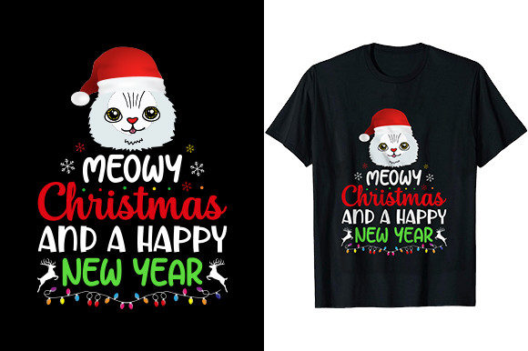 Meowy Christmas Graphics for Festive T-Shirt Designs