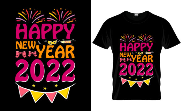 New Year T-shirt and Mug Design 03: Premium Graphics & Print Templates