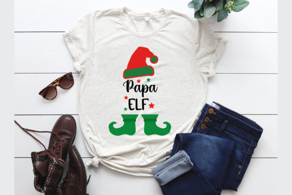 Papa Elf SVG: Festive Graphics for T-Shirt Designs