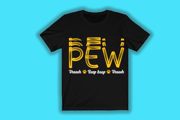 Pew-Broosh T-Shirt Graphics for Modern Designs