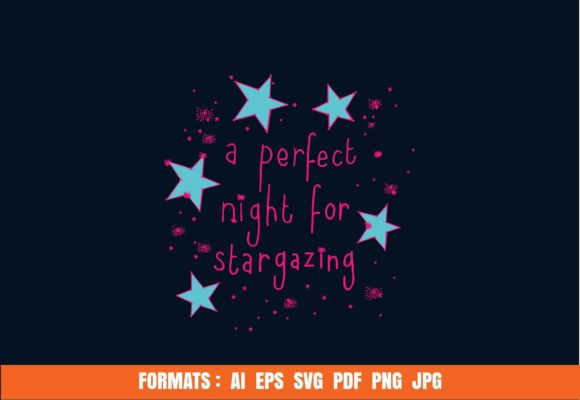 Stargazing Night T Shirt Design: Graphics & Print Templates